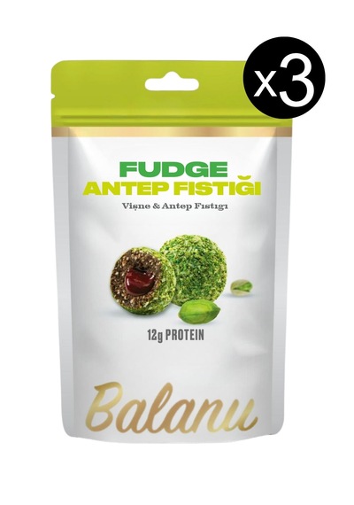 Fudge Antep Fıstığı Kaplı Vişneli Meyve Topları 110gr X3 Adet