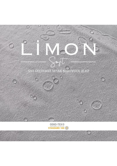 Limon Soft Pamuklu Fitted  Su Sıvı Geçirmez Yatak Koruyucu Alez Beyaz