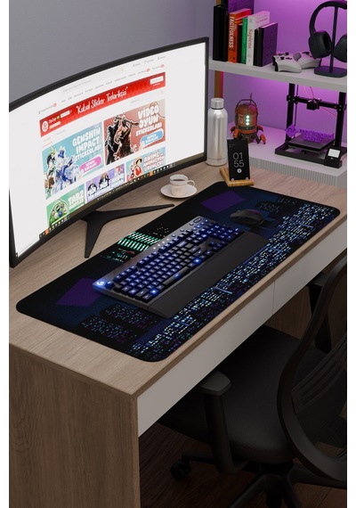 Va-11 Hall-a Kaymaz Dikişli Kauçuk Oyuncu Mousepad V5 - 90x40 Xxl Gaming Mouse Pad Fare Altlığı