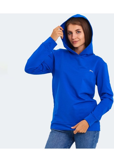 Slazenger KATHY IN Kadın Kapüşonlu Saks Mavi Sweatshirt