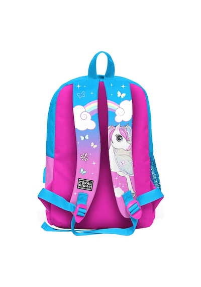 Coral High Kids Mavi Neon Pembe Unicorn Desenli Usb'li 2'li Okul Çanta Seti Set0223811