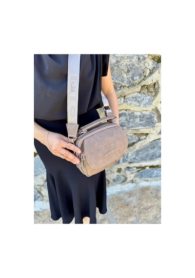 Just Polo Kadın Yeni Sezon Yumuşak Deri Şal Detaylı Ayarlanabilir Askılı Şık El Ve Omuz Çantası Shopper Vizon 96646694