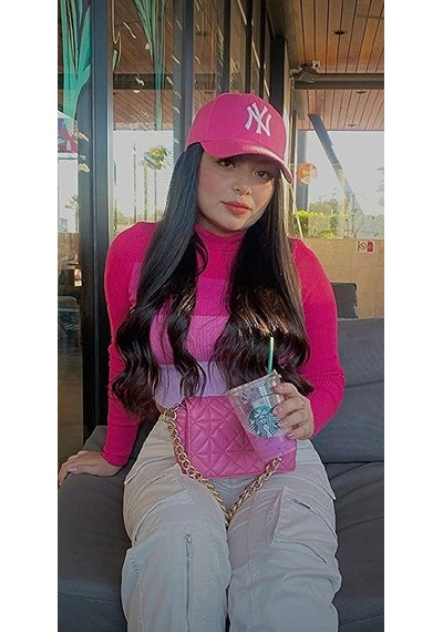 Unisex Fuşya Renk Beyaz Logo Beyzbol Ny New York Şapka - Unisex Fuşya