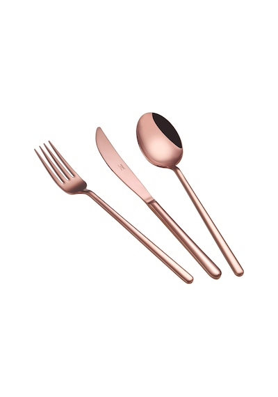 Arsel Lotus Titanyum Rose Gold 84 Parça Parlak Bakır Renk Çatal Kaşık Bıçak Takımı 304 Kalite 4mm Set Gümüş