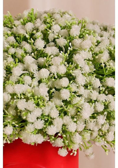 Beyaz Yapay Cipso Demeti 10 Dallı Premium Islak Dokulu 30 Cm