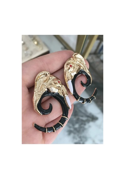 Linalya Jewelry Fil Model Küpe Altın