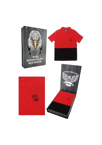 Beşiktaş Polo Yaka Çocuk T-shirt + Ahşap Kutulu 001