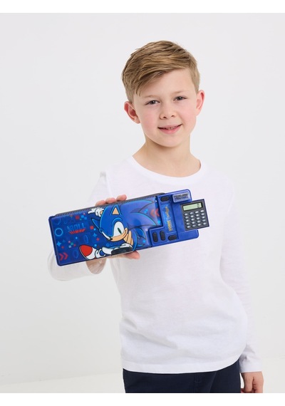 Smiggle Sonics Pop-out Kalem Kutusu , Çok Bölmeli Mavi