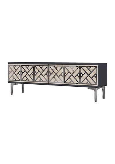 Tsa1238ats Arex Tv Sehpası Antrasit-traverten-silver 120cm Tsa1238ats Arex Tv Sehpası Antrasit-traverten-silver 120cm
