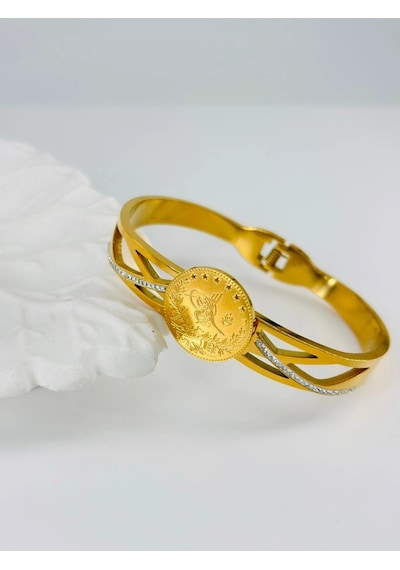 Mepa Gold Zirkon Taşlı Çelik Çelik Bileklikler 60 Cm - Kbl0350 Najmaddin Altın