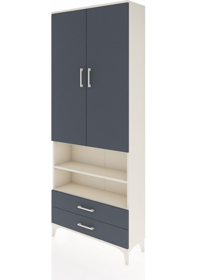 Arges Dolap 5 Raflı 2 Çekmeceli 2 Kapaklı 88x30x221 Aytaşı-antrasit Aytası
