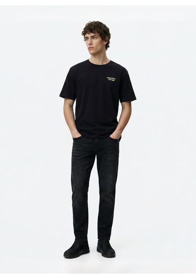 Jack & Jones Siyah Erkek %100 Pamuk T-shirt 12306235 Jorclub Tee Ss Crew Trss26