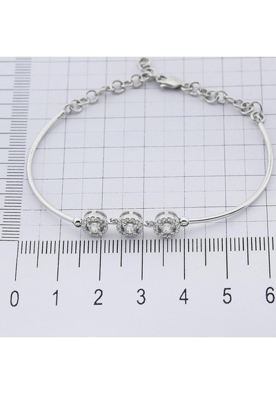 0.48 Karat Pırlanta 14 Ayar Altın Çevresi Pırlanta Bileklik Beyaz