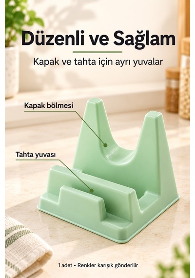 Mutfak Düzenleyici Stand Tencere Kapağı Tutucu Ve Kesme Tahtası Düzenleyici Karışık