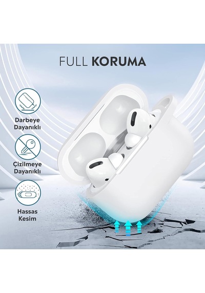 Airpods Pro Lansman Silikon Kılıf Beyaz