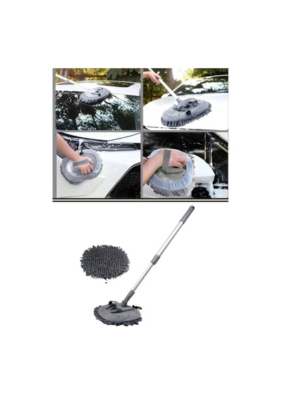 Flora F276 Mikrofiber Araç Temizleme Mop Seti - 104 Cm Oto Teleskopik Sap + 26 Cm Oval Mop Başlık
