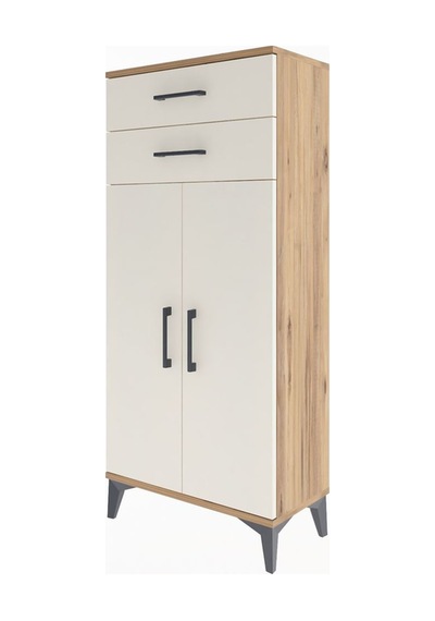 Arges Dolap 2 Raflı 2 Çekmeceli 2 Kapaklı 60x30x134 Çam-aytaşı Çam