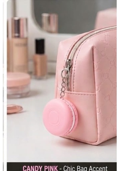 Macaron Clicker Charm Anahtarlık Açık Pembe