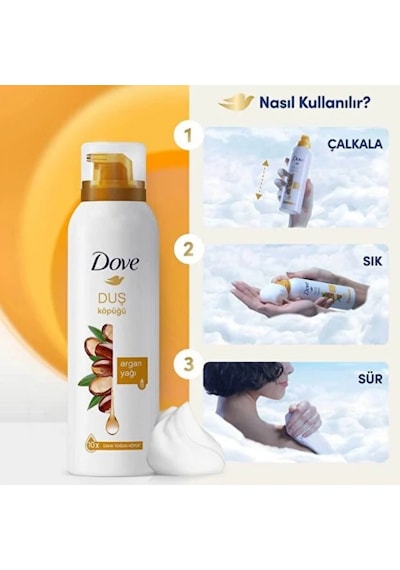 Dove Argan Yağı Duş Köpüğü 200 Ml X 3 Adet PKT.DOVE.039 Diğer