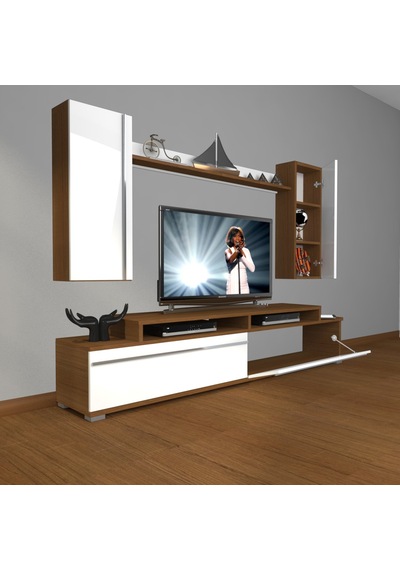 Decoraktiv Ekoflex 7 Mdf Tv Ünitesi Tv Sehpası Ceviz - Beyaz