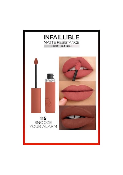 L'Oréal Paris Infaillible Matte Resistance Likit Mat Ruj 115 Snooze Your Alarm L'Oréal Paris Infaillible Matte Resistance Likit Mat Ruj 115 Snooze Your Alarm