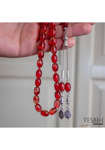 Fıçı Model Sıkma Kehribar Tesbih Tsb0216