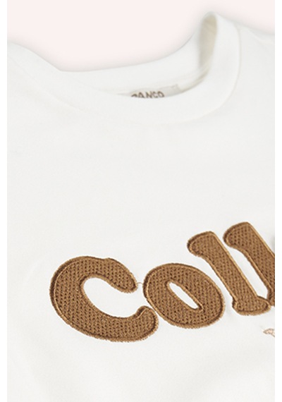 Kız Çocuk Nakış Detaylı Ekru Sweatshirt Çok Renkli