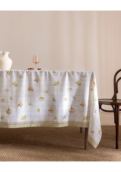 Madame Coco Aurox %100 Pamuk Masa Örtüsü - Sarı - 160x250 Cm 8684427310113 Çok Renkli