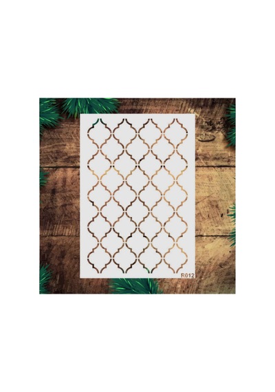 Kk Swords Stencil Tasarım R012 Fas Deseni Boyama Şablonu - Dekoratif Duvar Ve Eşya Boyama Şablonları 21x30 Cm