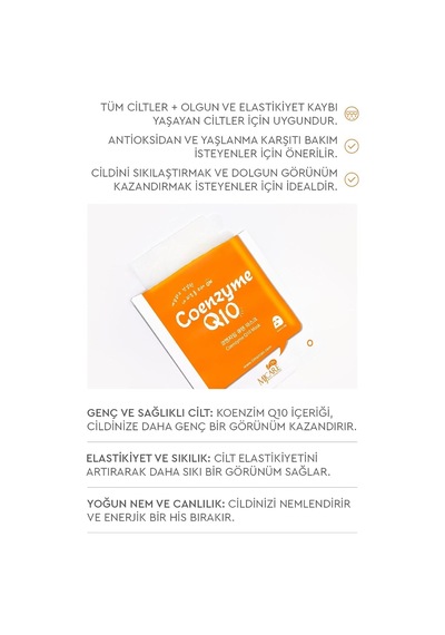 Care On Coenzyme Q10 Mask - Koenzim Q10 Içeren Yüz Maskesi 5'li