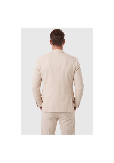 Deepsea Erkek Bej Slim Fit Likralı Gofre Kumaş Takım Elbise İpli Lastikli Pantolon 2602326