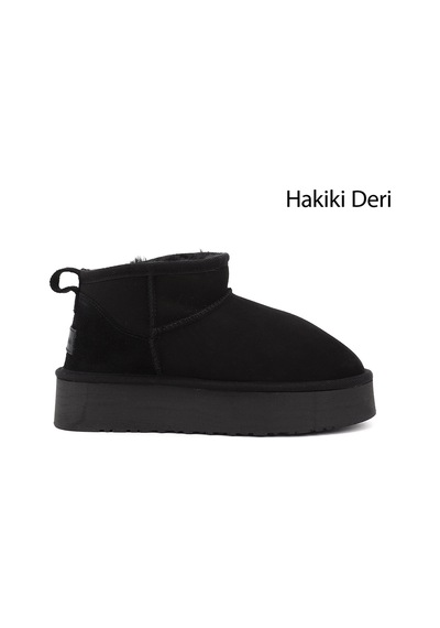 Gönderi(R) Gönderi R Siyah Nubuk Mini Platform Taban Hakiki Deri Kürklü Bot Sıyah Nubuk