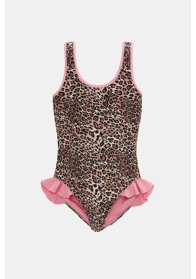 Amarelle Capetown Leopar Desenli Fırfırlı Çocuk Mayosu Leopar
