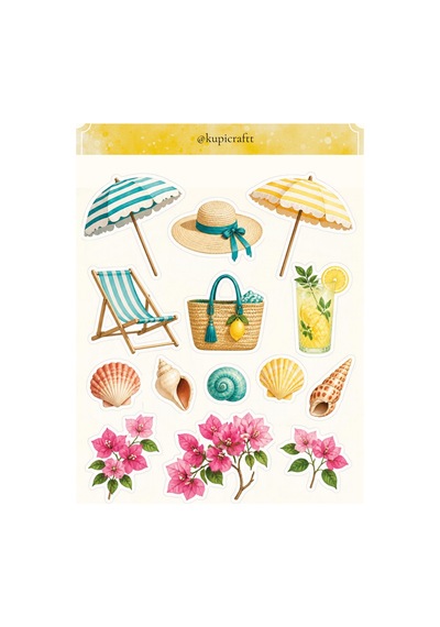 5 Sayfa Akdeniz Esintisi - İtalya Sticker Seti Ajanda Scrapbook Journal Etiket - 931269515 Diğer