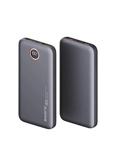 Sword 10f53 22.5w 10000 Mah Gri Usb Kablolu Hızlı Şarj Powerbank Qc3.0 Gri