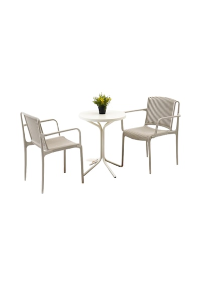 Home Nes Kollu Bistro Masa Takımı - Krem - 55x55x70 Cm