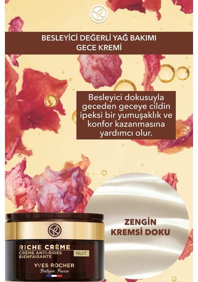 Yves Rocher Gece Kremi - Besleyici Yaşlanma Karşıtı Değerli Yağ Bakımı / Riche Creme-50 Ml-26393