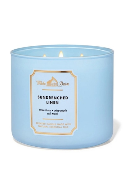 Sun-drenched Linen Büyük Mum 411 G Beyaz