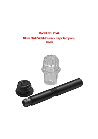Gizli Vidalı 10cm Duvar Veya Kapı Tamponu Stoperi Siyah 5li Paket