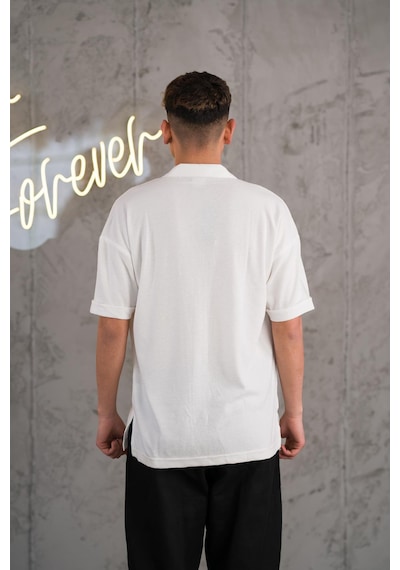 Oversize Yakalı Düğmeli Kendinden Çizgili Erkek Yazlık 001