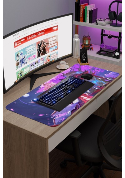 Yae Miko Genshin Impact Anime Gacha V5 - 90x40 Xxl Gaming Mouse Pad Fare Altlığı