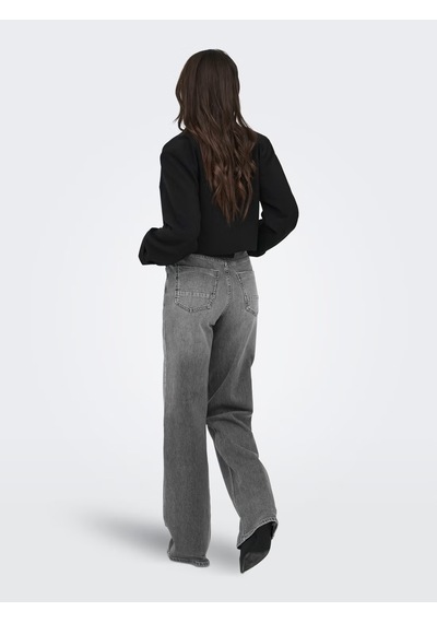 Only Onljuicy High Waist Wide Leg Fit Kadın Jean Pantolon 15372706 Gri