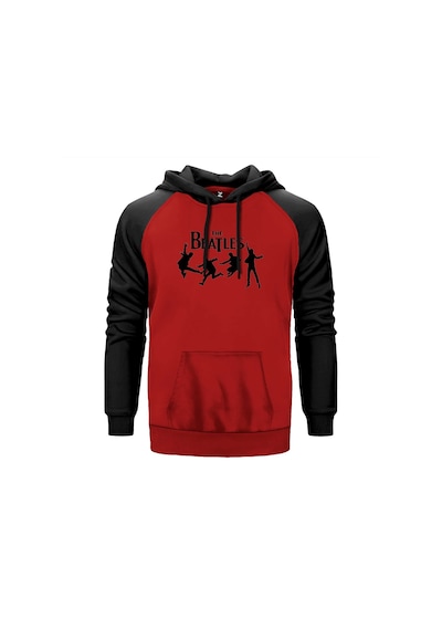 The Beatles Multimedia Kırmızı Renk Reglan Kol Sweatshirt Kırmızı