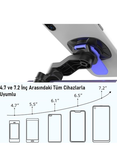Bisiklet Motosiklet Telefon Tutucu 360 Dönebilen Gidon Bisiklet Telefon Tutucu Mavi