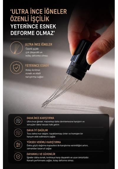 Espresso Makinası Needle Kahve Karıştırma İğnesi Espresso İğnesi Mt263 Siyah