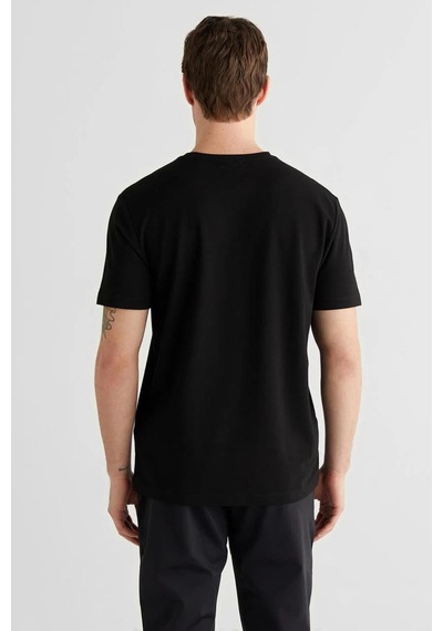 Gant Erkek Siyah Bisiklet Yaka Regular Fit Logolu T-shirt-14830