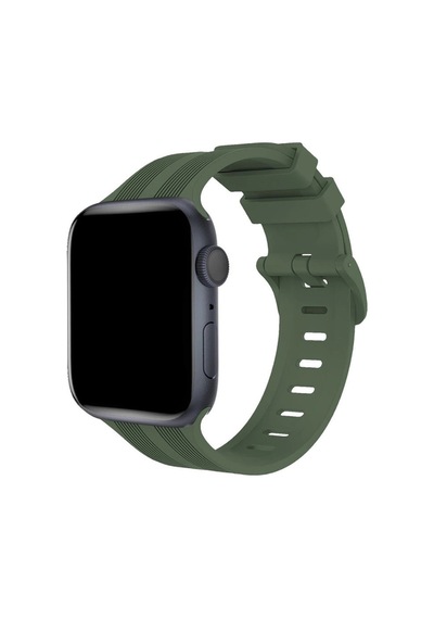 Watch 38mm Kr408 Çizgili Silikon Kordon - Koyu Yeşil İtdark8952