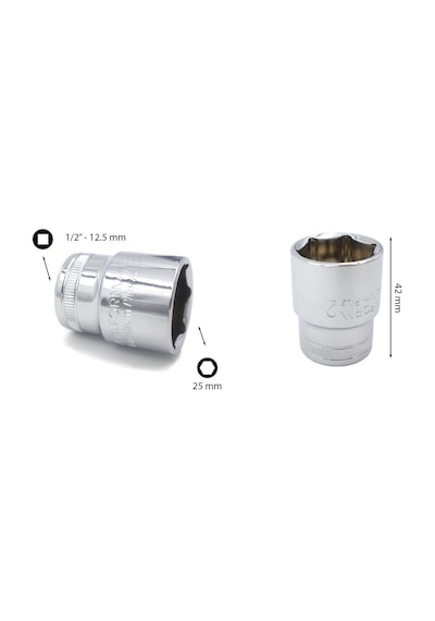 Ceta Form 25 mm 1/2” 6 Köşe Lokma Anahtar C22-H25