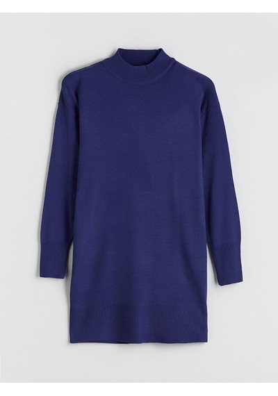 Lcw Modest Mavi Dik Yaka Kadın Triko Tunik