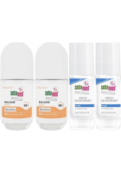 Sebamed Deodorant Roll-on 50ml Balsam Hassas/sensitive+50ml Fresh